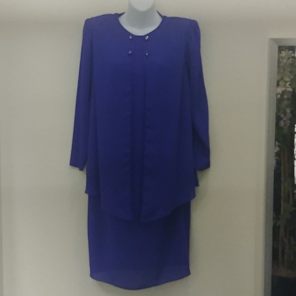 Vintage Ursula of Switzerland Purple Chiffon Dress - Picture 3 of 11